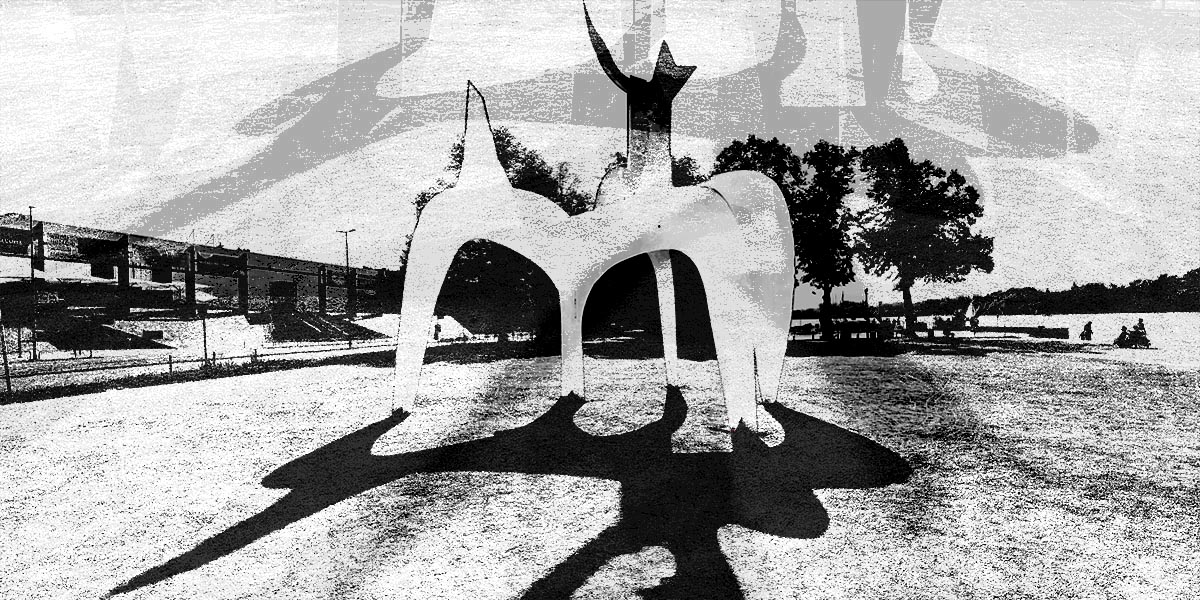 Shadow composition of Alexander Calder’s sculpture Hellebardier in Hanover, seen by Hans Kahlmopz for SCULP TOUR