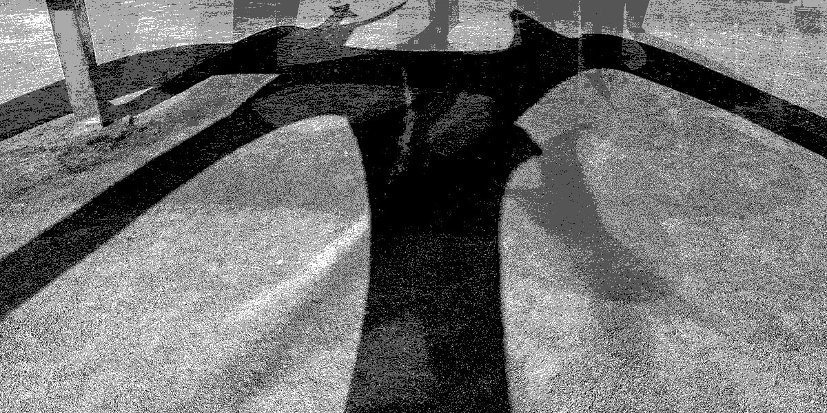 Sunlit shadow detail of Alexander Calder’s Hellebardier, seen by Hans Kahlmopz for SCULP TOUR